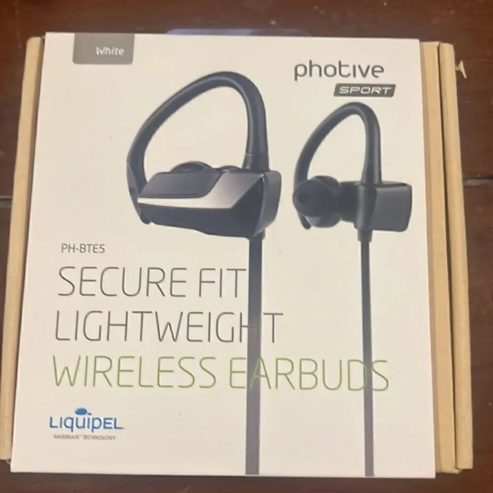 Photive Sport Secure Fit Lightweight Wireless Earbuds - New